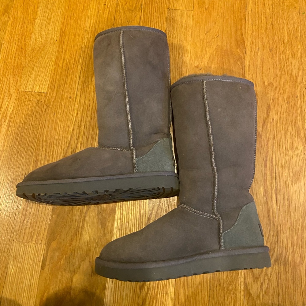 UGG Tall Gray Suede Boots